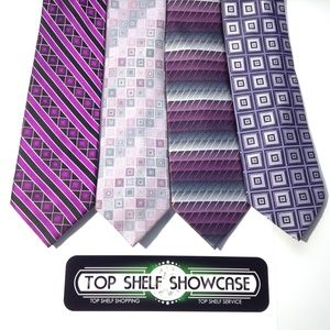 Kenneth Cole Umberto Bossi Men's Purple Tie LOT 4